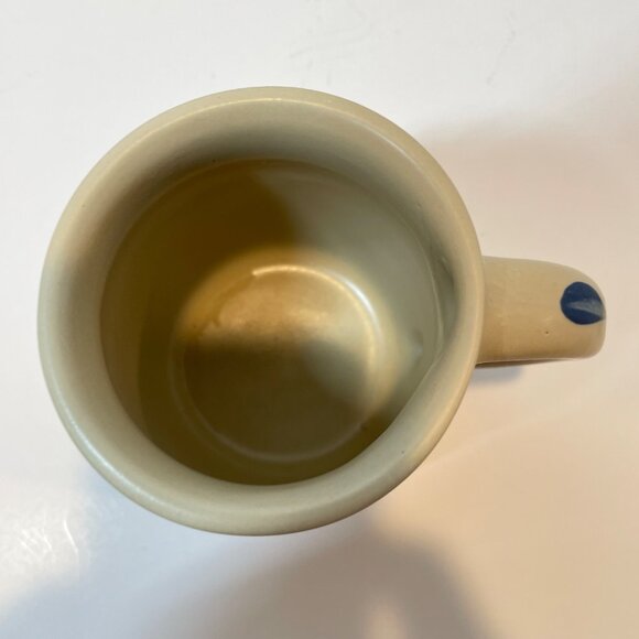 Hand-Painted Pottery Mug with Blue Floral Design & Handle Signed - Picture 4 of 8